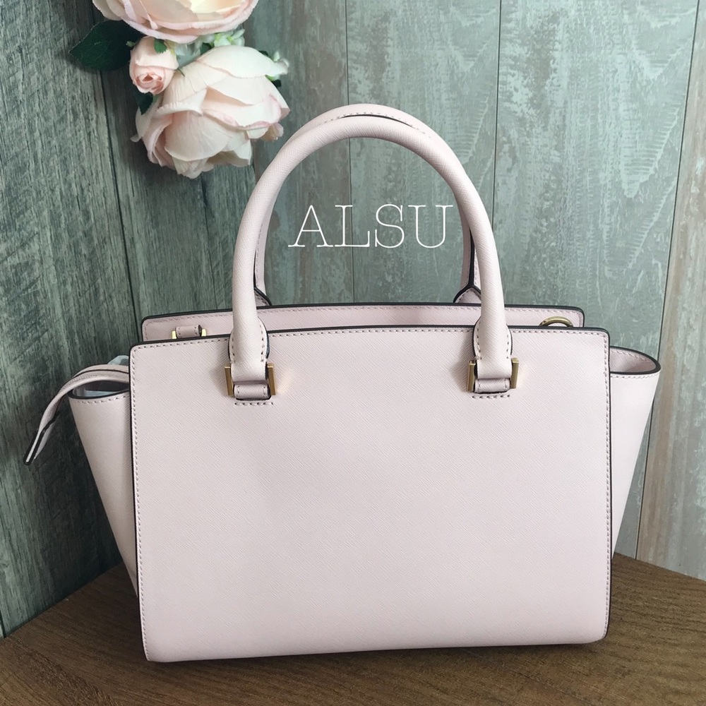 Michael Kors Med TZ Satchel Leather Blossom Rose W - Picture 3 of 8